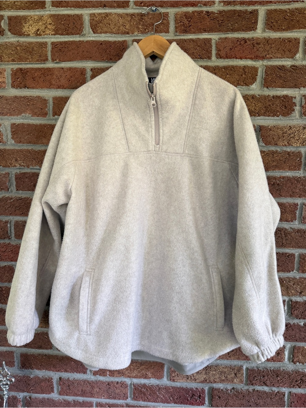 lands end cozy warm pullover. size 2x. higher neck. oatmeal.